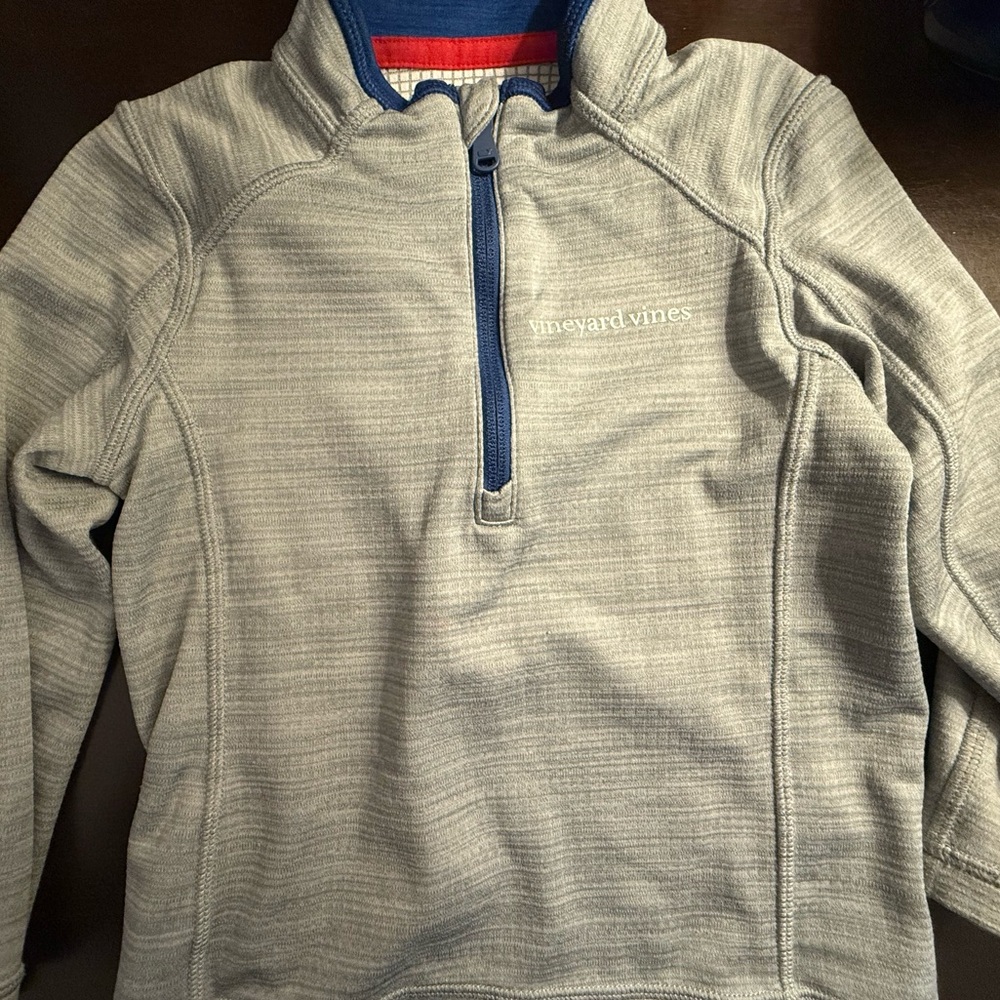 Vineyard Vines Kids Gray and Blue Performance Quarter-Zip